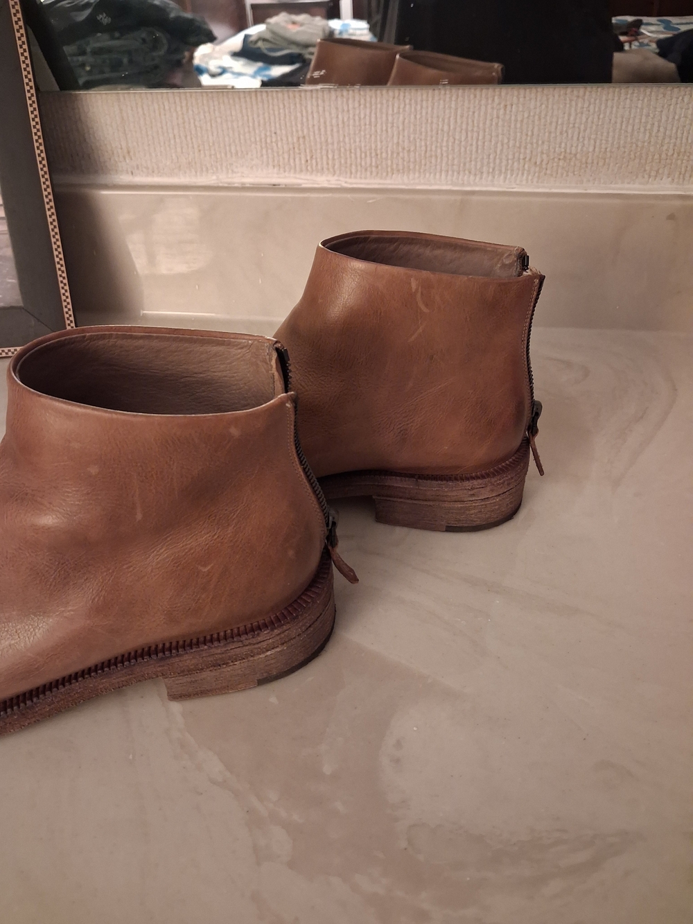 Marséll Leather Pointed Almond Toe Ankle Boots~ Chic Stlye - Picture 3 of 9